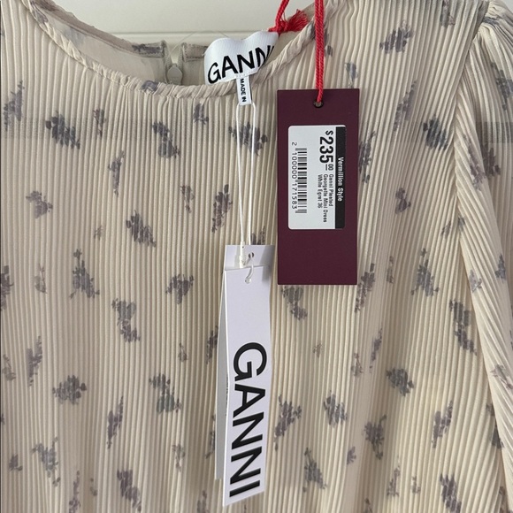 Ganni Pleated Mini Dress NWT Small - Picture 5 of 8